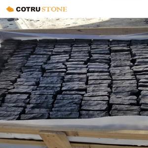 Chine Naturel Basalte Bluetsone Mix Pavé Tuile Flammé Fini Noir Pavé Pierre Extérieur Patio Pavés - Product Image 4