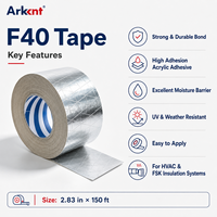 Ruban adhésif en aluminium renforcé avec papier kraft, scellement permanent, isolation des joints FSK, résistant aux intempéries pour conduits HVAC