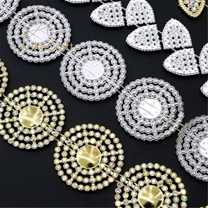 Pita Rantai Flatback Berongga Bentuk Lingkaran Hiasan Berlian Imitasi untuk Pernikahan, Acara Homecoming, Ulang Tahun, dan Pakaian - Product Image 5