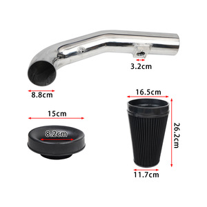 Kit de tubo de entrada de aire de 8,8 cm de diámetro para motores Chevrolet 09-13 GMC1500 4.8L 5.3L 6.0L, pieza de repuesto negra - Product Image 1