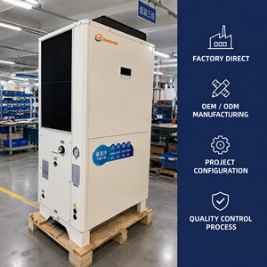 เครื่องปรับอากาศอุตสาหกรรมแบบท่อแนวตั้ง OEM ตัวเครื่องเหล็กสีขาว ปริมาณลม 12000 ลบ.ม./ชม. สำหรับคลังสินค้าขนาดใหญ่ ลงทุนน้อย H - Product Image 3