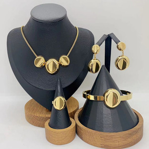 Luxury Personality Unique Full Zircon Link Charm Necklace OT Series New Crossbar <strong>Bangle</strong> Earring 3pcs Jewelry <strong>Set</strong> - Product Image 5