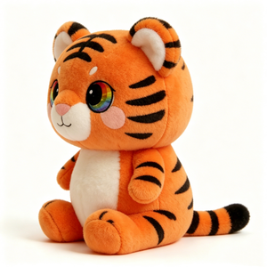 Peluche de Tigre Naranja Suave Personalizable con Rayas Negras y Ojos Grandes, Adorable Peluche de Tigre para Niños y Coleccionistas - Product Image 4