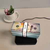 Lámpara de Levitación Magnética HCNT con Control Táctil de Dólares Estadounidenses (USD) y 3 Colores de Luz, Decoración Creativa para el Hogar, Regalo de Cumpleaños, Luz con Diseño de Billete