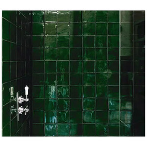 Azulejos de Porcelana Verde Esmeralda, Azulejos de Cerámica para Mosaico, Decoración de Interiores para Cocina, Mosaico para Baño, Ducha, Interior, Cuadrado, Hexagonal - Product Image 1