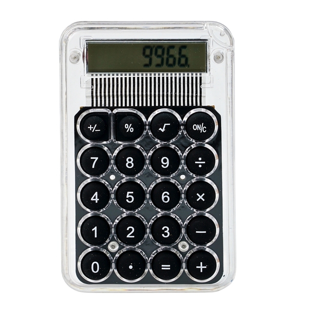 Daily Use 8 Digits Display Silence Widescreen Mini Calculator Students Portable Transparent Electronic Calculator