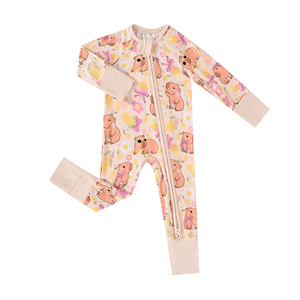 Pijama <span class=keywords><strong>de</strong></span> Bambú <span class=keywords><strong>de</strong></span> Alta Calidad para Bebé, Mameluco <span class=keywords><strong>de</strong></span> Bambú, Mono para Bebé, Listo para Enviar, Mono con Cierre para Niñas, Pijama Enterizo para Niños - Product Image 6