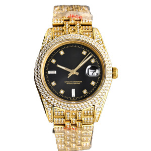 Reloj mecánico con incrustaciones de diamantes para hombre, automático, con correa de acero y fecha automática - Product Image 2