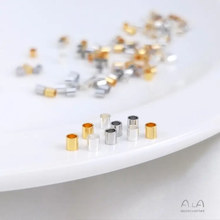 Accessori per la creazione di gioielli perline tubo di posizionamento componenti in argento dorato perline per tubi di posizionamento per risultati di creazione di gioielli