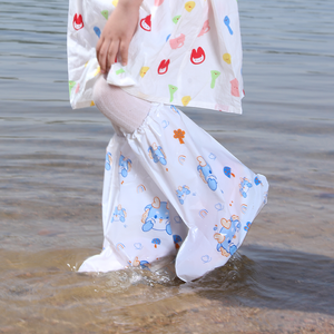 Diskon besar penutup sepatu anak-anak antiair portabel antifouling kelinci lipat universal tebal kartun dinosaurus - Product Image 3