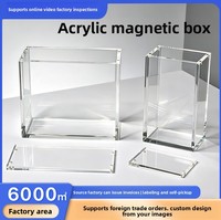 Boîte rectangulaire magnétique en acrylique transfrontalière personnalisée ETB pour cartes Pokémon, étui de rangement anti-poussière haute transparence