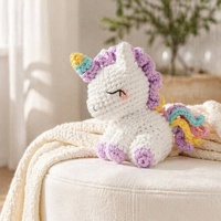Kaiyue Jouet en Peluche Animal au Crochet Fait Main, Hochet Amigurumi pour Nouveau-né, Éléphant, Lapin, Koala, Ours, Licorne, Coffret Cadeau de Naissance