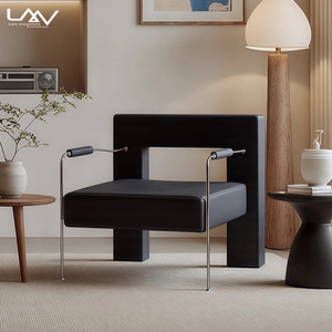 Diseño moderno Villa Sala de estar Silla de ocio azul Dormitorio de hotel Marco de metal Tela Lujo Sofá individual Silla <span class=keywords><strong>Muebles</strong></span> - Product Image 4