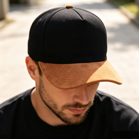 Casquette de baseball unisexe ajustable en coton à 5 panneaux, avec calotte rigide, blocs de couleur et visière en daim, bouton supérieur, personnalisable, pour hommes et femmes, vente en gros