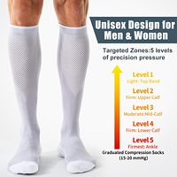 Chaussettes de compression OEM, respirantes, graduées, pour le sport, jusqu'au genou, professionnelles, 20-30 mmHg, pour la récupération