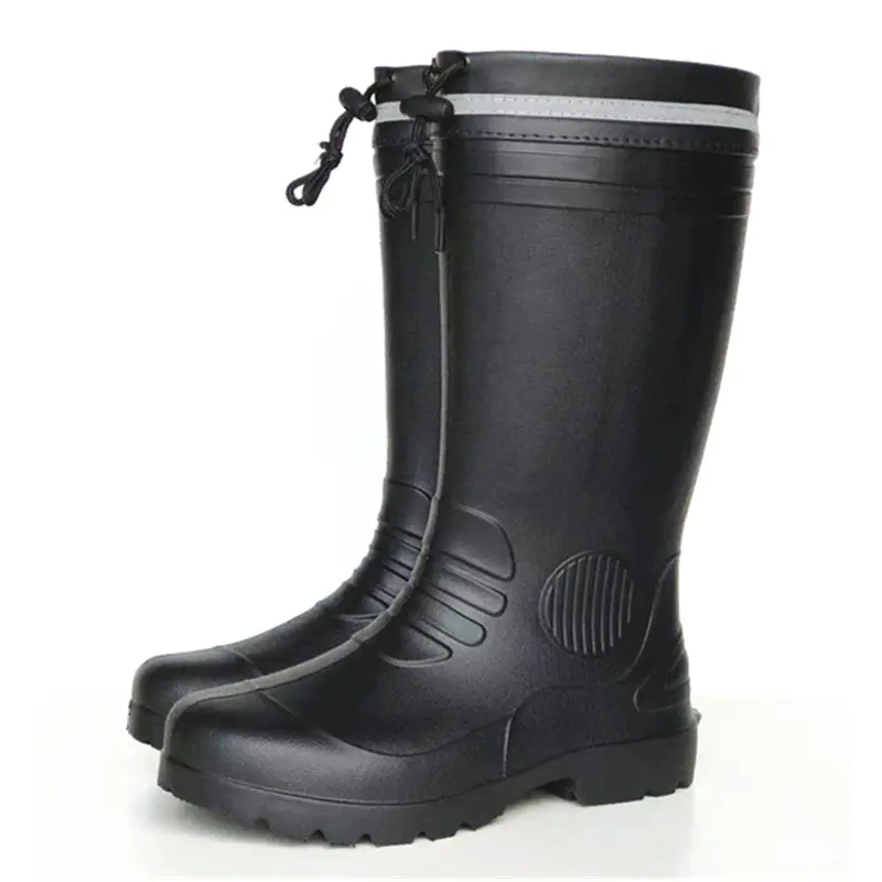 Bottes de pluie moyennes imperméables antidérapantes basses EVA Bottes en mousse à hauteur du genou pour hommes Chaussures en caoutchouc Chaussures de plein air