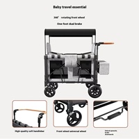 Chariot pliant à quatre roues en silicone OEM Highwin, personnalisable, l'accessoire indispensable pour jumeaux, bébés, camping, extérieur, assis-debout