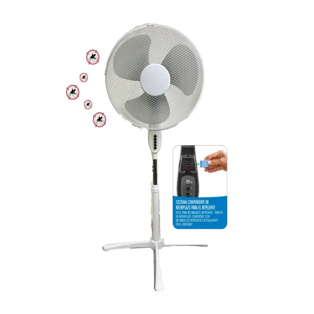 2024 thiết kế mới 18-inch điện đứng bệ Fan 3-tốc độ thông gió không khí với Mosquito Repellent nóng để sử dụng nhà