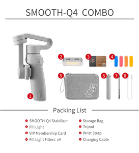 Zhiyun กิมบอล Q4เรียบ3แกนที่วางโทรศัพท์มือถือมีความยืดหยุ่นพร้อมไฟเติมสำหรับสมาร์ทโฟน <span class=keywords><strong>iPhone</strong></span> Xiaomi Huawei Android CE - Product Image 6