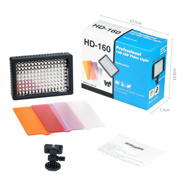 Hongdak Custom 9.6W 3200K 5600K Dimmable LED Video Camera HD Light for Canon Nikon Pentax Sony Olympus