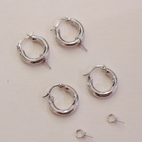 Haute qualité 18K or massif creux boucles d'oreilles créoles bijoux fins boucles d'oreilles pour les femmes pour bijoux en perles