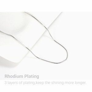 Bảy. Một bán buôn cao cấp 925 Bạc Chuỗi mạ điện rhodi mạ 1.0mm Vòng rắn Chuỗi vòng cổ - Product Image 2