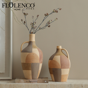 <span class=keywords><strong>Vase</strong></span> <span class=keywords><strong>en</strong></span> Céramique Flolenco, Décoration Rustique Vintage Peinte à la Main, Assortie aux Couleurs, <span class=keywords><strong>Poterie</strong></span> Créative pour Pièce Modèle, Couloir ou Table - Product Image 1