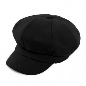 Nuevo Estilo de Moda, Boina de Lana para Mujer, Visera, Otoño Invierno, Tejida, Clásica, Estilo Newsboy, Cálida, para Viajes al Aire Libre, Uso Diario - Product Image 1