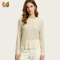CG 2026 Pull en maille décontracté tendance pour femme, à sequins scintillants, anti-plis, col rond ample, fournisseur OEM, hiver
