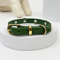 Hochwertiges Hundehalsband aus Vollnarbenleder mit individuellem Logo, Großhandel, Glitzer-Hundehalsband mit funkelndem Pfotenanhänger
