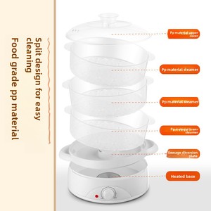 Vaporiera Elettrica Trasparente Multifunzione Domestica Piccola a Più Strati Grande Capacità con Controllo Meccanico 600W <span class=keywords><strong>Terza</strong></span> Generazione - Product Image 5