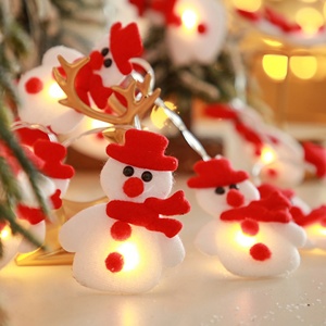 Nueva Cadena de Luces LED de Navidad con Forma de Muñeco de Nieve, Alimentada por Batería Solar, Decoración Navideña para Árbol, Reno y Habitación, Luces LED de Colores - Product Image 1