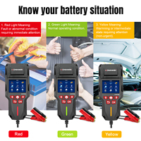 KONNWEI KW700 Probador Inteligente de Salud de Baterías, Probador de Baterías de Automóvil con Función de Impresión