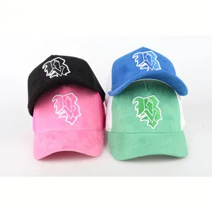 고품질 공장 관례 6 5 위원회 공백 및 자수 스웨드 야구 모자 모자