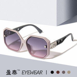 B Brand Retro Square <b>Frame</b> Sunglasses <b>Pink</b> UV400 Unisex Eyewear - Product Image 1