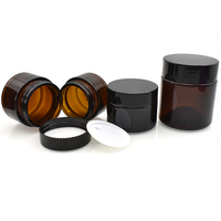Tragbarer Bernsteinfarbener Glas-Kosmetikbehälter 10ml 30ml 50ml 5ml 15ml 20ml 60ml 100ml Wiederverwendbarer Glas-Kerzenbehälter mit Schraubverschluss