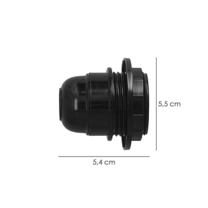 Portalampada E-27 4A con vite e rondella, nero - Product Image 2