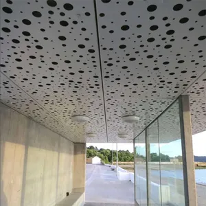 Panel langit-langit layar pemotong Laser aluminium dekoratif kustom OEM