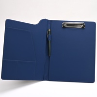 En Stock, Portapapeles de Cuero PU Personalizado de Doble Capa, A4, con Bolsillo para Bolígrafo, Carpeta de Negocios para Reuniones de Oficina, OEM