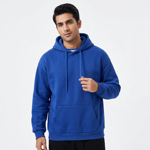 Custom Logo Printed Heavyweight Mens Hoodie 300-350 Gsm Terry Fabric Drop Shoulder <b>Sweatshirt</b> Solid Pattern Knitted - Product Image 1