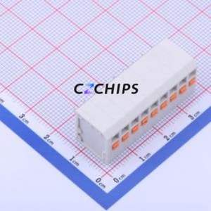 KF239-3.81-9P Spring Terminal Block Through hole Component (THT),P=3.81mm Connector 1x9P 3.81mm White 9P - Product Image 1