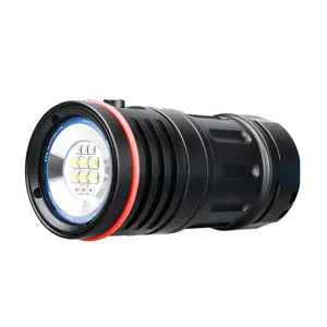 TrustFire DF50 Rechargeable 6500LM lampe de poche UV rouge pour plongée sous-marine et photographie vidéo sous-marine profondeur de plongée 70M