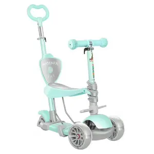Scooter infantil 3 em 1, novidade de 2021, infantil, scooter multifuncional, com luz piscante e roda piscante, para crianças