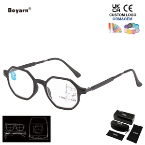 Lunettes de lecture progressives Boyarn, anti-lumière bleue, verres de lecture pour hommes, monture en métal - Product Image 1