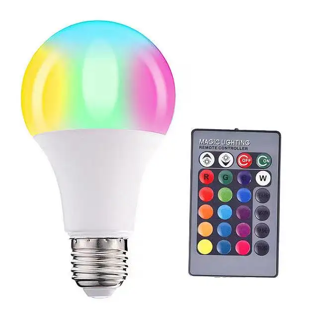 Color Changing Light Bulbs with Remote  Dimmable LED Light Bulb  60W Equivalent White Color + RGB Decorative Lighting