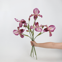 Fleurs artificielles en matériau PU, orchidée Phalaenopsis, toucher réel, pour la décoration d'hôtel - Noël, Saint-Valentin, Pâques, haute simulation