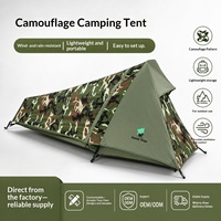 Tente de randonnée pliable pour une personne, double couche, en taffetas de polyester, 213x101x91cm, imperméable 3000mm, équipement de terrain extérieur, camouflage