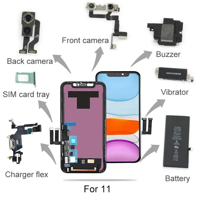 Mobile Phone Repair Flex Cables for iPhone 7 8 Plus X XR XS Max 11 12 13 15 Pro Max Includes Charging Port Audio Dock Connector