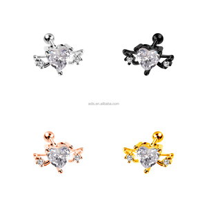 <span class=keywords><strong>Piercing</strong></span> Labret in Acciaio Inossidabile Lucidato a Specchio con Zircone, Gioiello per il Corpo 16G, Orecchino a Cuore da <span class=keywords><strong>Donna</strong></span> per Cartilagine, <span class=keywords><strong>Trago</strong></span> - Product Image 4