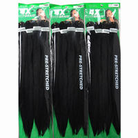Extensions de cheveux synthétiques européennes et américaines 4X résistantes à la chaleur, nouvelles, super longues, pré-étirées, pour tressage EZ, trame simple
